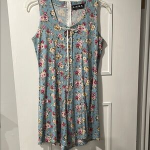 Vintage Floral Sleeveless flowy romper